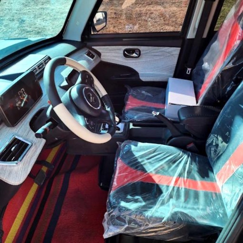 Electric 4 Door Coco Techno 60v Electric LSV With Rear Trunk - White/black